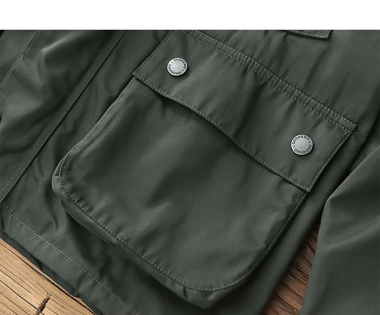 2024 Autumn Winter New American Retro Cargo Jacket Men's Fashion Multi-pockets Casual Heavyweight Windproof And Waterproof Coat