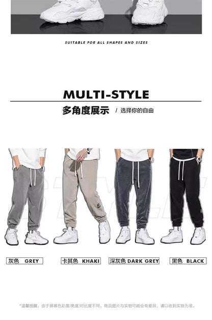 Spring Autumn Men's Loose-Fit Wide-Leg Casual Pants Trendy Brand Heavyweight Sports Korean Style Trendy Fashion Pants