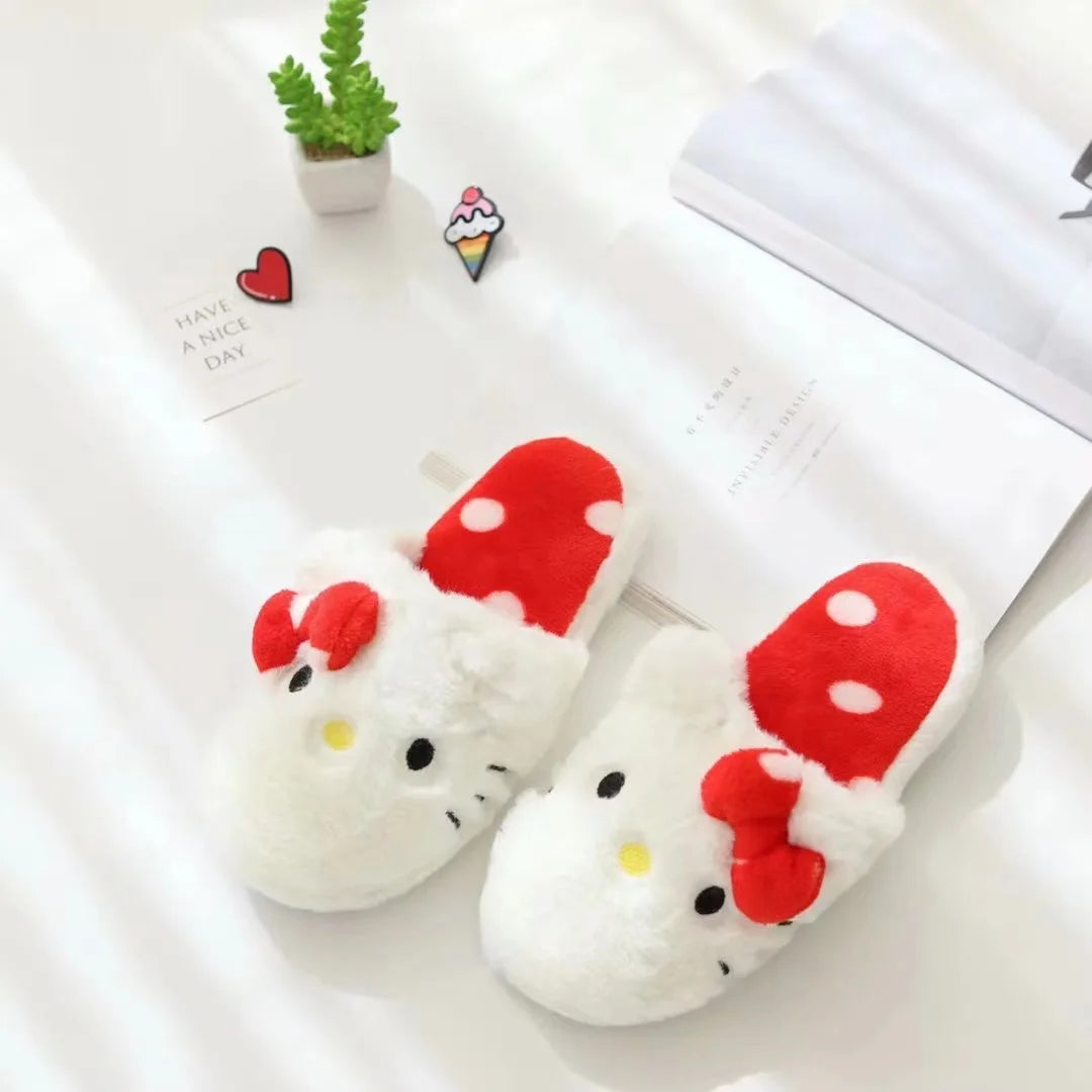 Women Slippers Girl Cute Cartoon Kuromied Cinnamorolled Plush Shoes Home Indoor Ladies Casual Animale Flat Comfort Warm Shoe