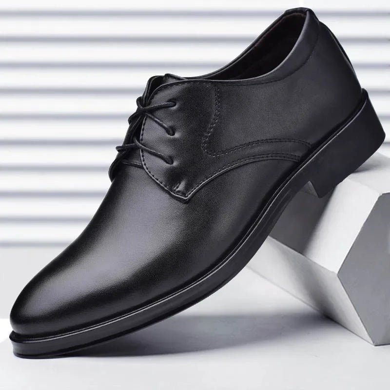 Men's Shoes Black Leather Formal Shoes for Men Oxfords Male Wedding Party Office Business Shoe Man zapatos de hombre Plus Size