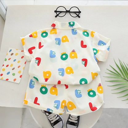 New Summer Baby Clothes Suit Children Boys Casual Letter Shirt Shorts 2Pcs/Sets Toddler Costume Infant Outfits Kids Tracksuits