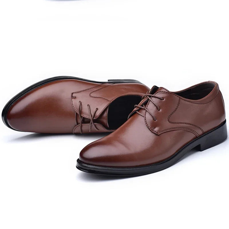 Men's Shoes Black Leather Formal Shoes for Men Oxfords Male Wedding Party Office Business Shoe Man zapatos de hombre Plus Size