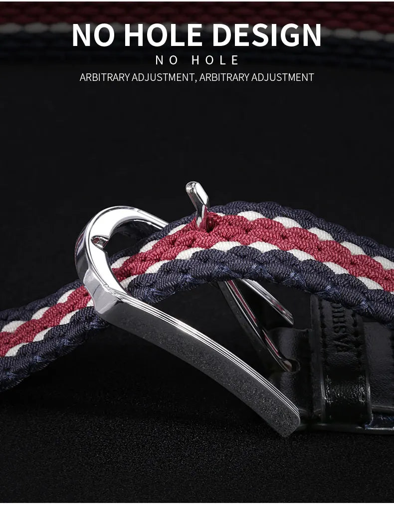 Men Women Stretch Belt For Unisex Knitted Braided Metal Pin Buckle Male Canvas Pants Jeans Elastic Belt