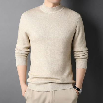 2024 Brand New Men's Cashmere Sweater Half Turtleneck Men Sweaters Knit Pullovers for Male Youth Slim Knitwear Man Sweater