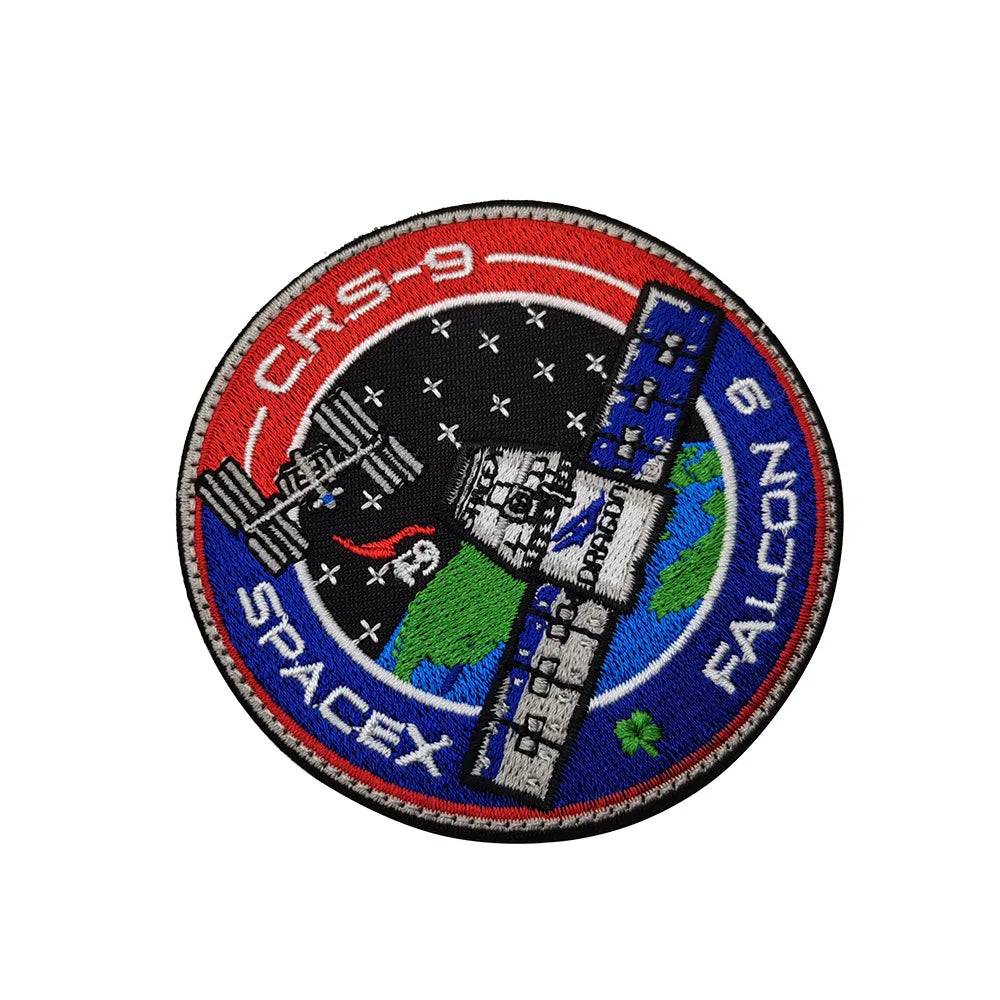 Space Badge Embroidery Hook Loop Patches Astronaut Military Hat Cloth Backpack Armband Stickers Appliques Patches for Clothing