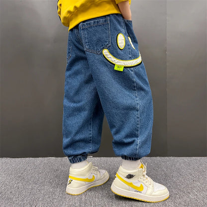 Big Boy Jeans For Children Children's Clothing 10 12 Years Kids Trousers Boys Pants Boy's Child Baggy Summer Clothes Teenager