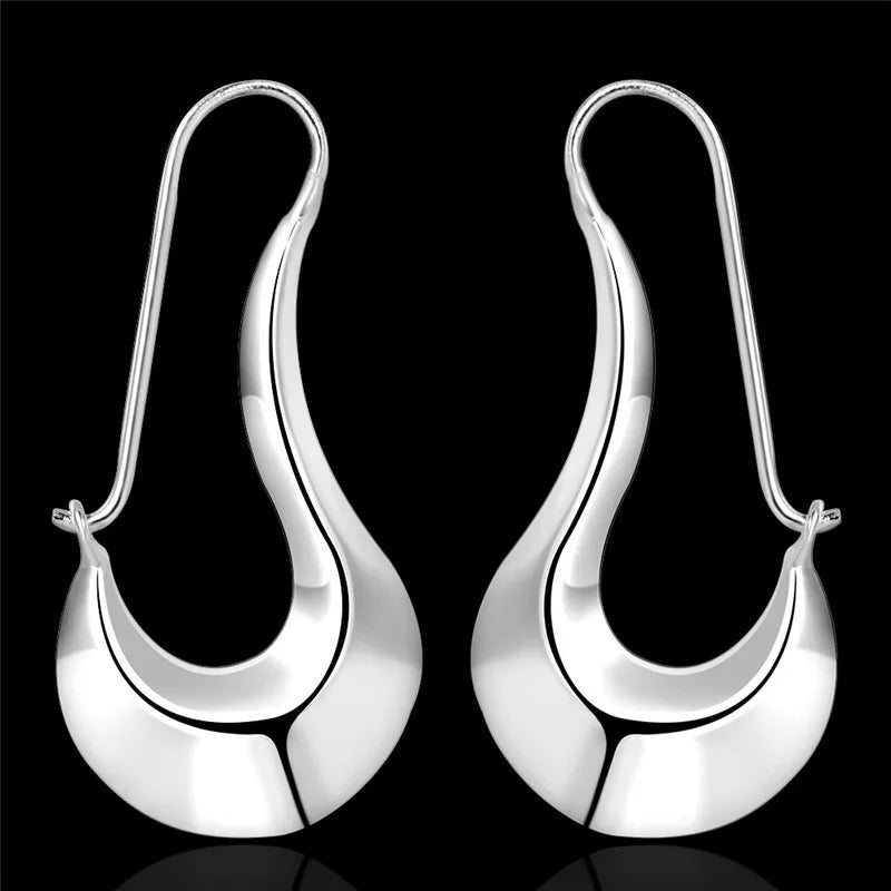 Fine 925 Sterling Silver Drop Earrings for Women, Charm Jewelry, Fashion, Wedding, Engagement, Party, Nice Gift