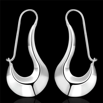 Fine 925 Sterling Silver Drop Earrings for Women, Charm Jewelry, Fashion, Wedding, Engagement, Party, Nice Gift