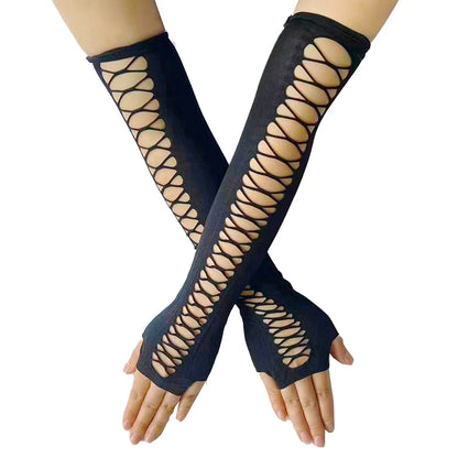 New Fashion Neon Fishnet Fingerless Long Gloves Leg Arm Cuff Party Wear Fancy Dress for Womens Sexy Beautiful Arm Warmer