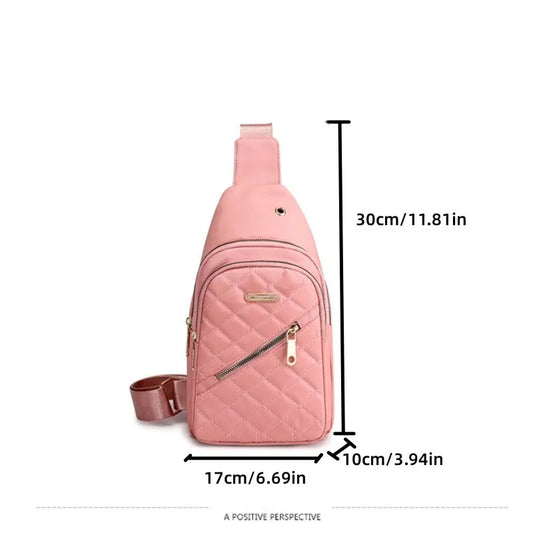 2025 New Korean Style Fashion Crossbody Bag Girls Sports Style Chest Bag Women’s Street Oxford Cloth Simple Versatile Chest Bag