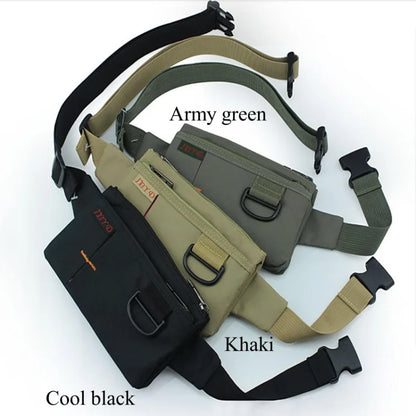 Men Women Nylon 4 Pockets Waterproof Waist Packs Fashion Male Wear Resistant Black Fanny Pack Messenger Shoulder Bag