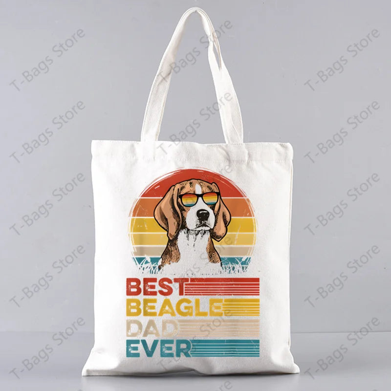 2pcs/set Beagle Bagel Dog Cute Print Tote Bag, Large Capacity Shoulder Bag, Women's Casual Handbag for Work School Shopping