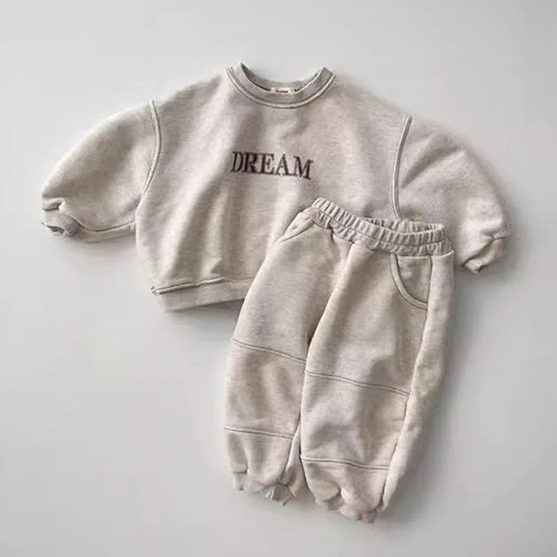 2025 Spring Children's Clothing Sets Baby Boys Girls Sweatshirt And Pants 2Pcs Suit Cotton Toddler Kids Casual Letter Tracksuits