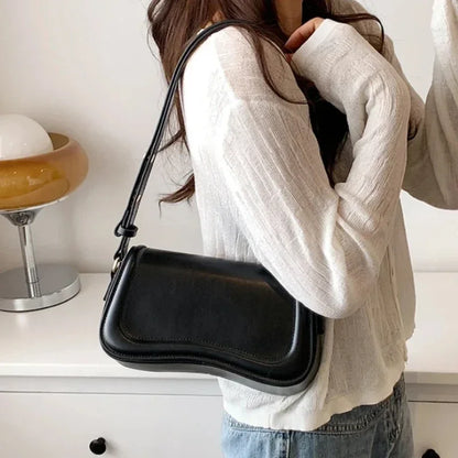 New Luxury Designer Shoulder Crossbody Bags for Women 2024 Pu Leather Trend Female Underarm Bag Fashion Purse Flap Handbags