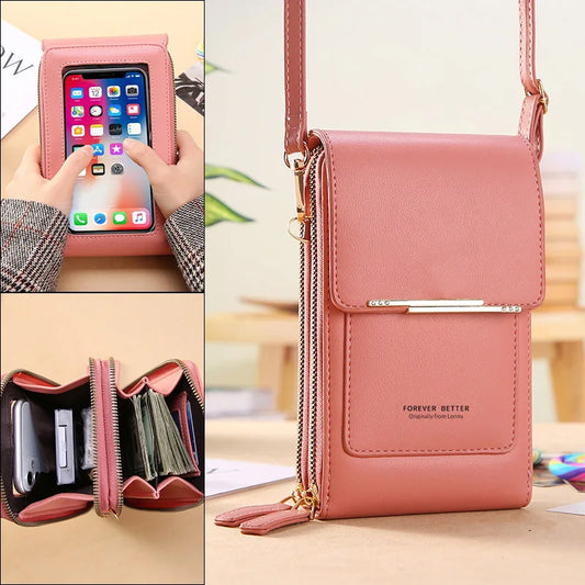 Fashion Handbag Bag of Women Soft Leather Women's Bag Small Wallets Touch Screen Cell Phone Purse Crossbody Shoulder Bag