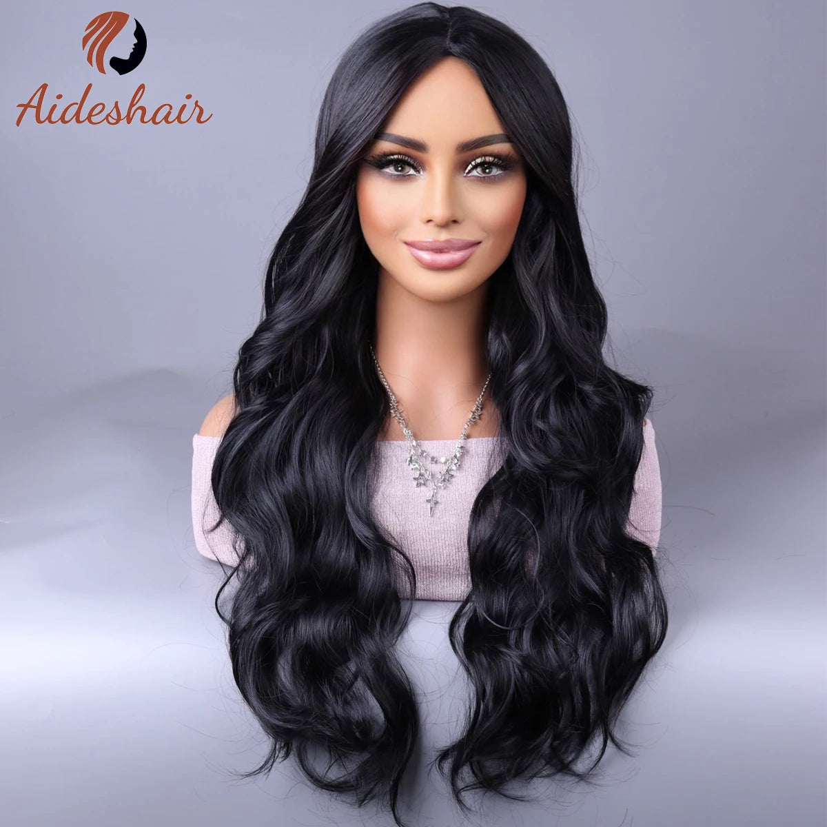 synthetic wig  Europe and the United States new midsection long curly hair wig is versatile