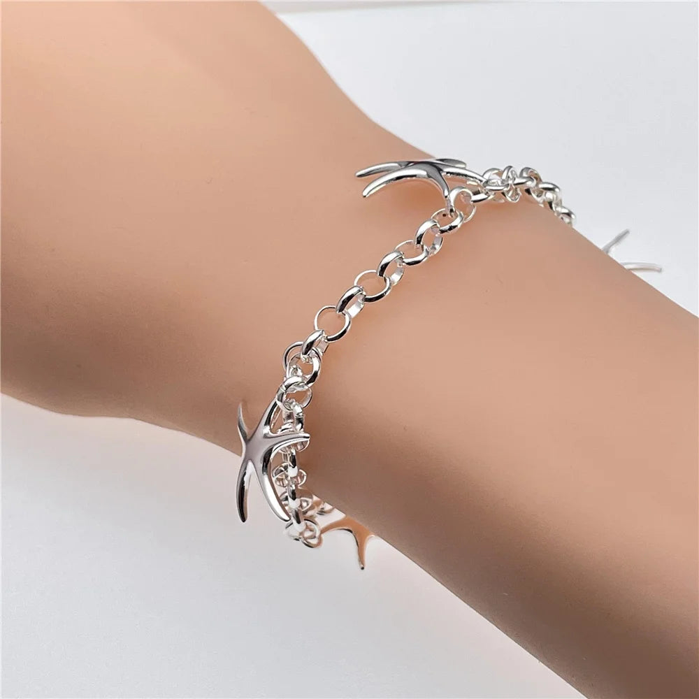 Andara Wholesale 925 Silver Bracelet Elegant Chain High Quality Jewelry For Men&Women Christmas Gifts