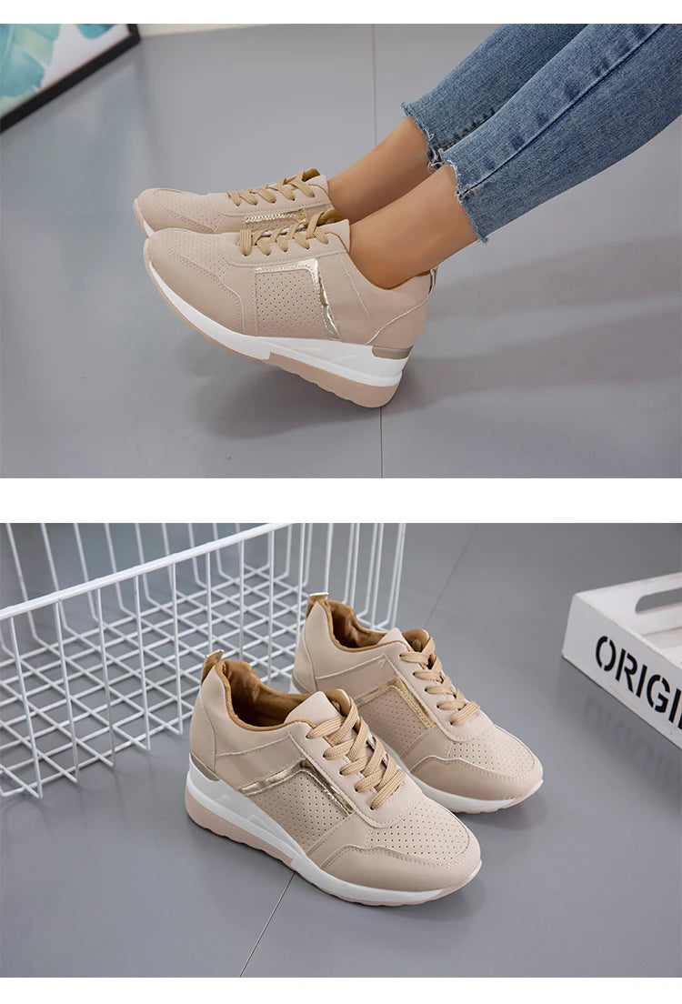 Shoes Woman 2024 Trend Summer Wedge Platform Casual Shoes Women Lace Up Sports Shoes Woman Non Slip Breathable Sneaker