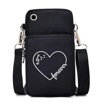 Mini Mobile Phone Bag Women Musical Symbols Messenger Bag Hanging Neck Coin Purse Vertical Handbag Fashion Small Crossbody Bag