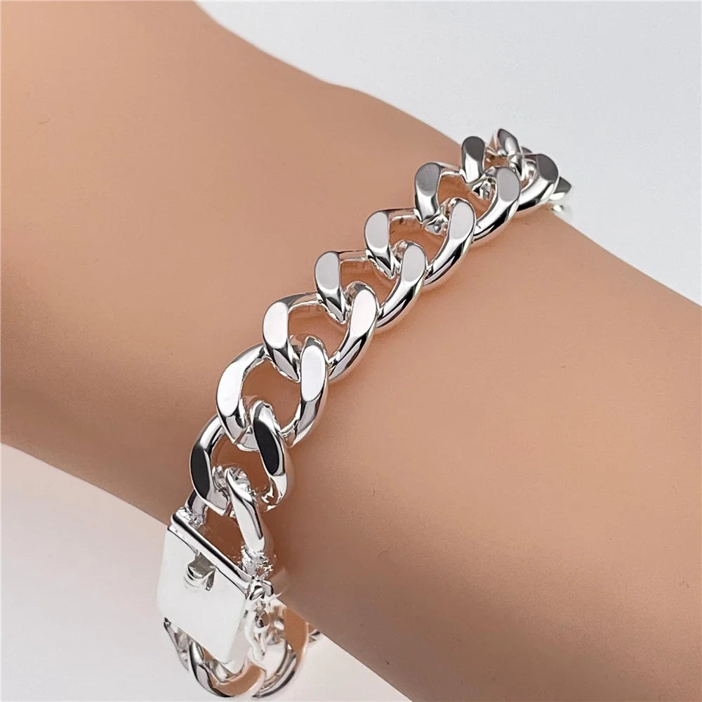 Andara Wholesale 925 Silver Bracelet Elegant Chain High Quality Jewelry For Men&Women Christmas Gifts