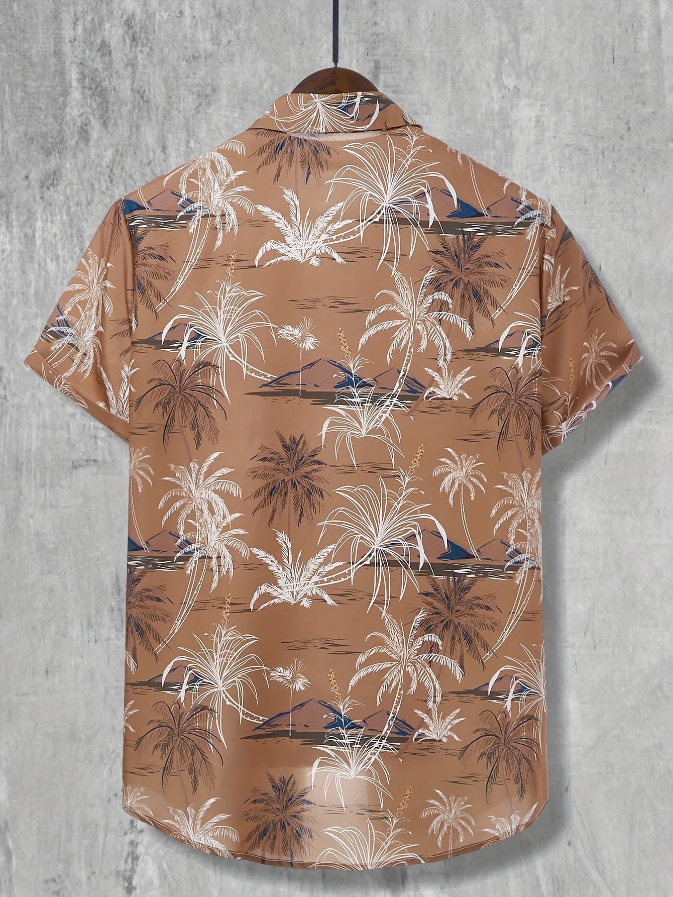 Coconut Palm Print Hawaiian Shirt, Men's Casual Button Up Short Sleeve Shirt For Summer Beach Vacation Resort oversized clothing