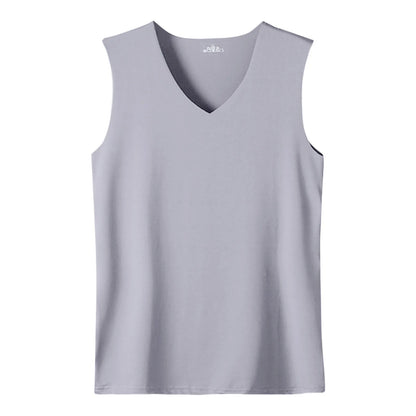 Tops Seamless Mens Vest Sleeveless Sport Bodysuit Vest For Men Clothing Plain Casual Summer V-neck Tank Undershirts Cool Gym