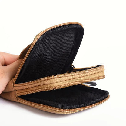 Casual Male Zipper Men Waist Bags Small Solid Color Card Holder 4 Inch Phone Packs Belt Fanny Purse