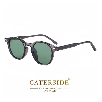 Caterside Polarized Round Sunglasses Men Punk TR Frame Core Insert Leg Retro Sun Glasses Women Set Driving Fishing Eyewear UV400