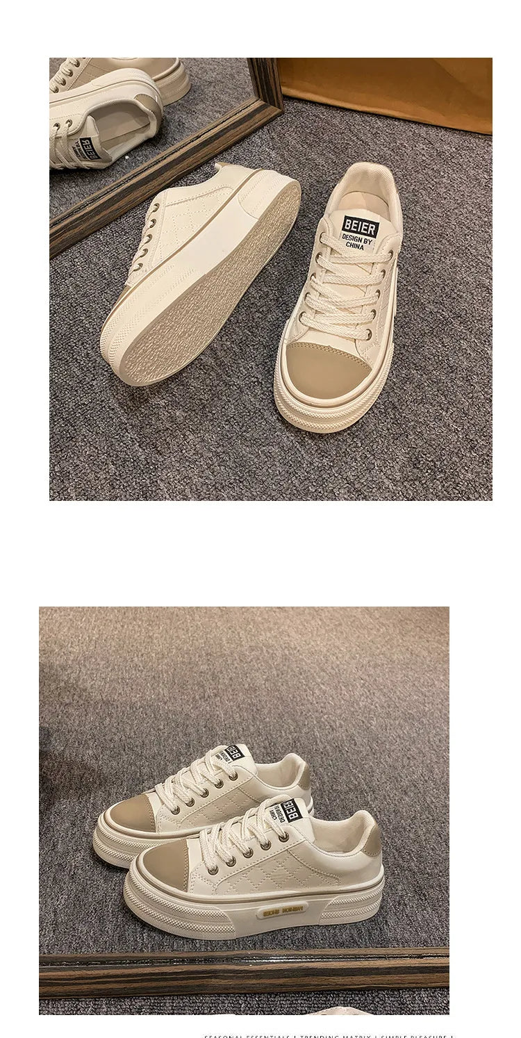 White Shoes for Women Platform Shoes Women Sneakers Breathable Soft Bottom Lady Casual Sports Shoes Stylish Simplicity Tennis