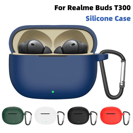 Silicone Earphone Protective Case For Realme Buds T300 Coque Headphone Cover Shockproof Shell Box For Realme Buds T300 Funda