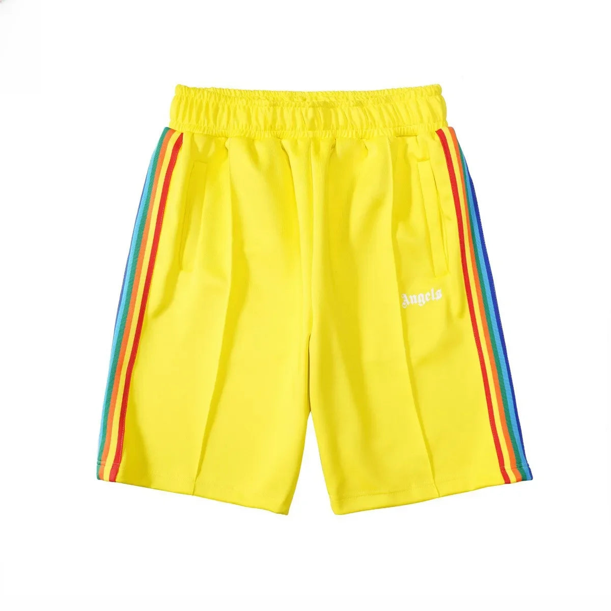 Casual Trendy Men's Straight-leg Shorts Breathable Sports Ink Print Colorful Edges Small Letter Print