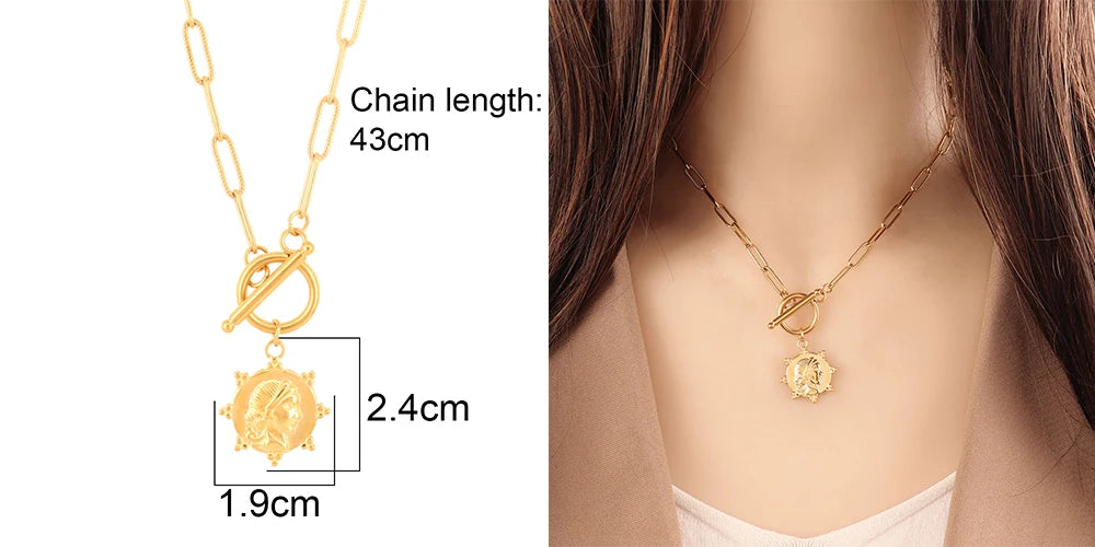 316L Stainless Steel Necklace Heart Pendant Necklace for Women 18K Gold Plated Trendy Moon Charm Necklace Waterproof Jewelry