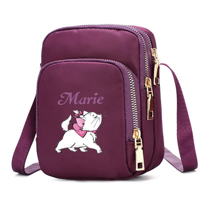 The Aristocats Marie Cat Women Shoulder Bags Cell Phone Purse Crossbody Shoulder Strap Handbag Female Girls Bags Causal Bag Gift