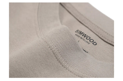 SIMWOOD 2023 Autumn New Oversize 300g Comfortable Doubleside Sanded Fabric Sweatshirts Men Plus Size Hoodies