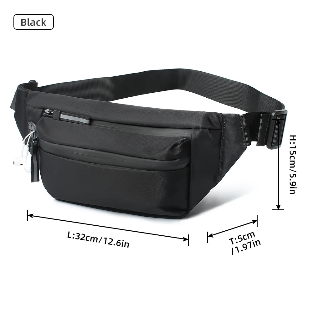 HcanKcan Men's Waist Bag Casual Large Bags Travel Fanny Packs Large Belt Pouch Phone Money Belt Pack Crossbody Bags for Women's