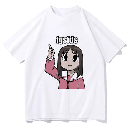 Osaka Autistic Fgsfds T Shirt Men Harajuku Funny Kawaii Ayumu Tshirt Unisex High Quality Anime Azumanga Daioh Cotton Tees Shirts