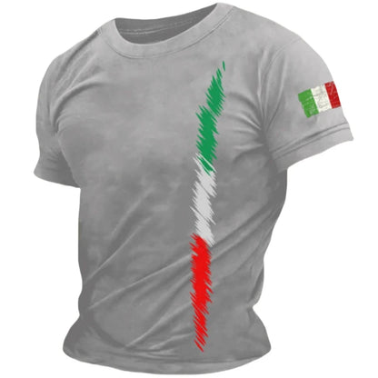 Simple Italia Flag Graphics T-shirts Summer Fashion Short Sleeve O Neck 3D Printed T Shirts Casual Streetwear Oversized Mens Tee