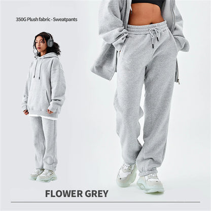 ZODF New Winter 350gsm Fleece Sweatpants For Men Unisex Casual Loose Basic Warm Solid Joggers Sport Pants 18 Colors HY0727