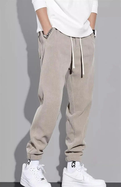 Spring Autumn Men's Loose-Fit Wide-Leg Casual Pants Trendy Brand Heavyweight Sports Korean Style Trendy Fashion Pants