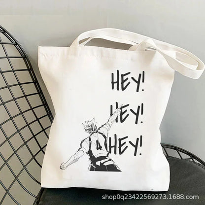 Anime Haikyuu Printed Canvas Bag Original Night One Shoulder Student Fashion Handbag in Stock