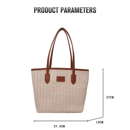 Straw Woven Tote Bag for Women Lady Purse Fashion Casual Bag Beach Bag Handbag