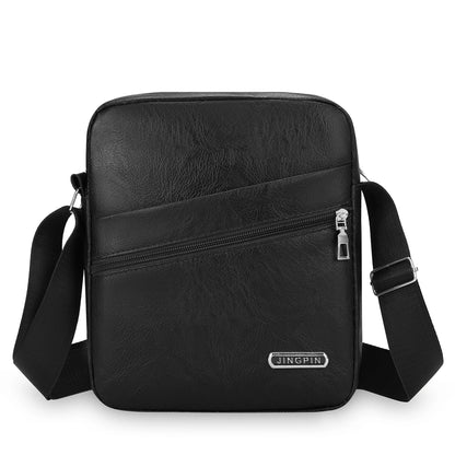 Men‘s PU Shoulder Bag Messenger Bag Casual Waterproof Nylon Zipper Pocket Handbag Fashion Tote Travel Male Crossbody Bags