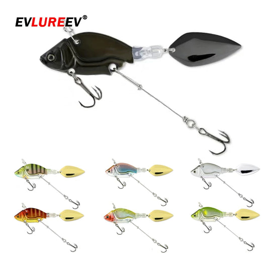 NEW Rotating Metal VIB vibration Bait Spinner Spoon Fishing Lures 13.6g 4.4cm Jigs Trout Winter Fishing Hard Baits Tackle Pesca