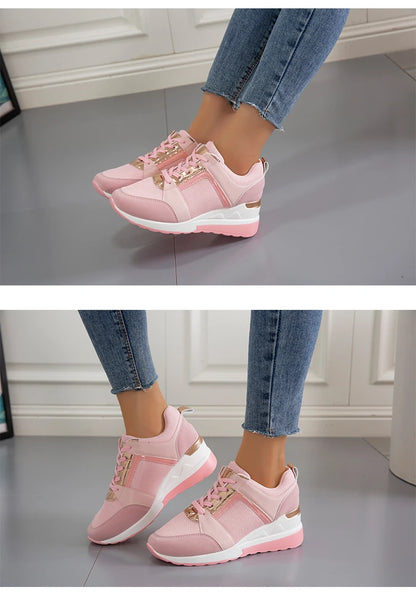 Shoes Woman 2024 Trend Summer Wedge Platform Casual Shoes Women Lace Up Sports Shoes Woman Non Slip Breathable Sneaker