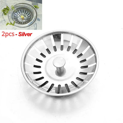 Stainless Steel Kitchen Sink Filter Hole Bathtub Hair Catcher Stopper Bathroom Sewer Drain Strainer Basin Sink Waste Filter Plug