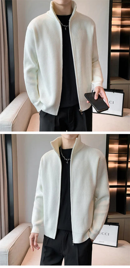 Autumn Turn Down Neck Cardigan Sweater Men Women Streetwear Loose Style Korean Knitwear Jacket Fashion Brand Mens Cardigan Z17