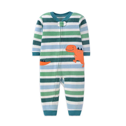 Baby Clothes Spring Autumn Warm Rompers Infant Boy Girl Indoor Pajamas Zipper Fleece Babe Animal Jumpsuit Clothing 9 -24 Months