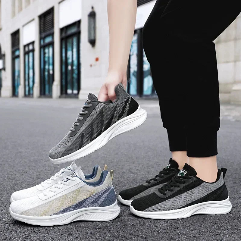 Men's Spring New Casual Running Shoes Sports Tennis Shoes Soft-soled Ultra-light Student Delivery Shoes