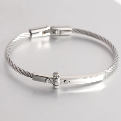 Stainless steel round cable bracelet high quality steel wire Bolt buckle women's bracelet jewelry