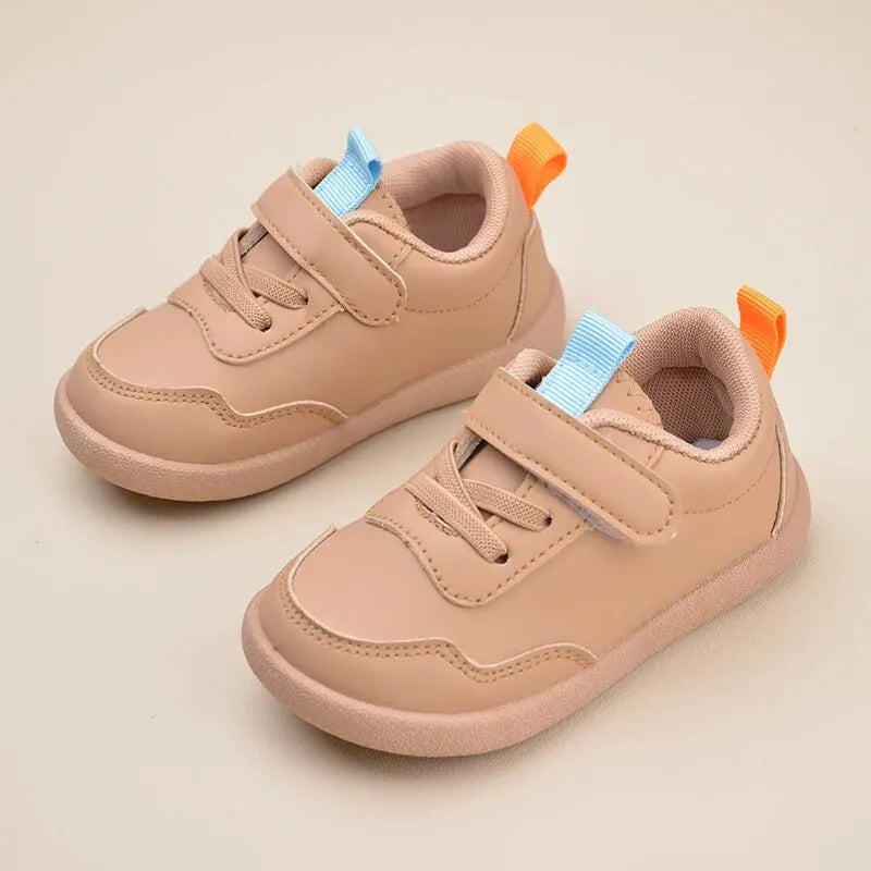 Good Quality Toddlers First Walking Soft Flat Outdoor Indoor Sneakers Little Kids Daily Brown Durable Shoes EK9S220